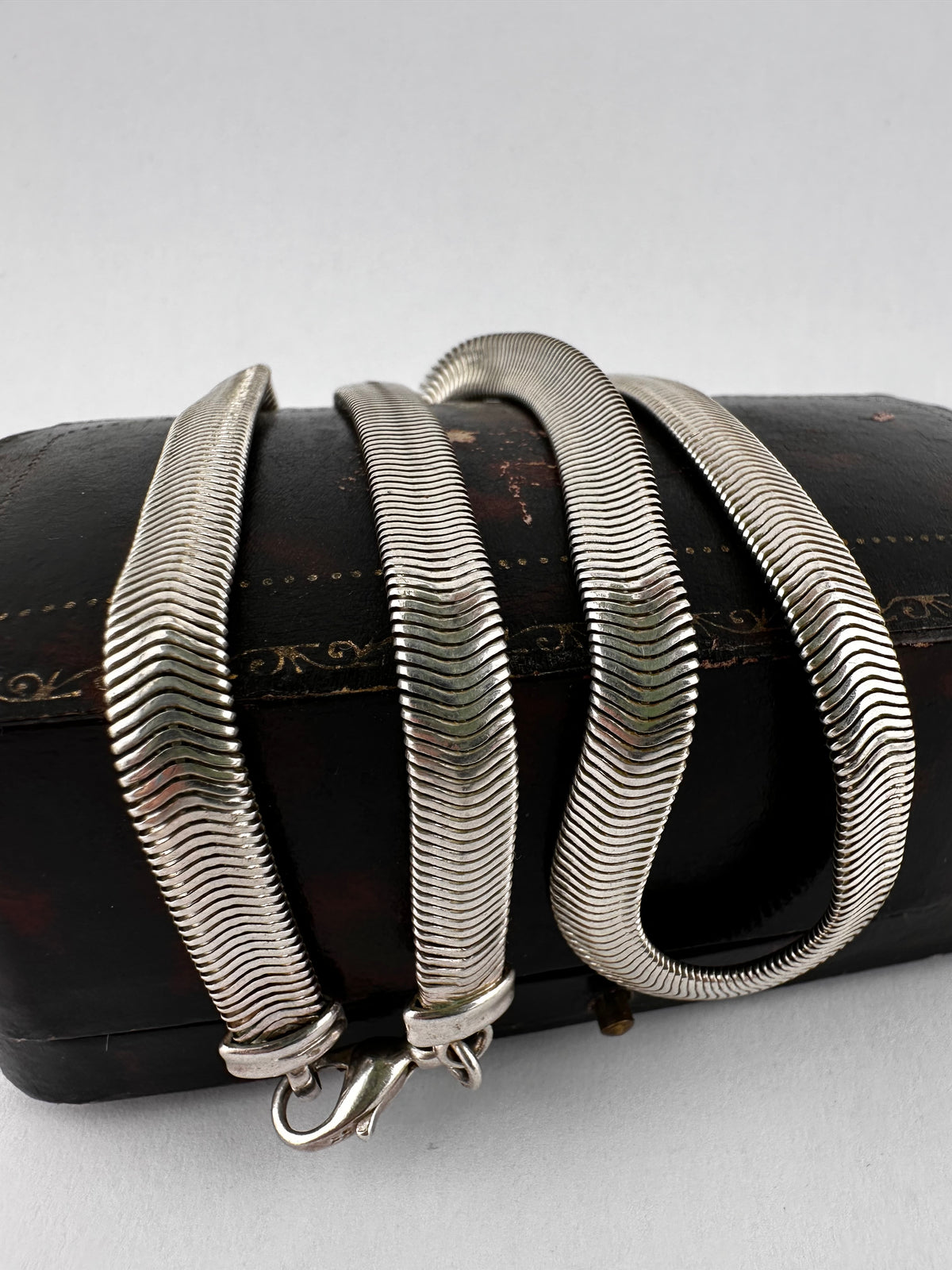 Vintage Sterling Silver Flat Snake/Herringbone chain