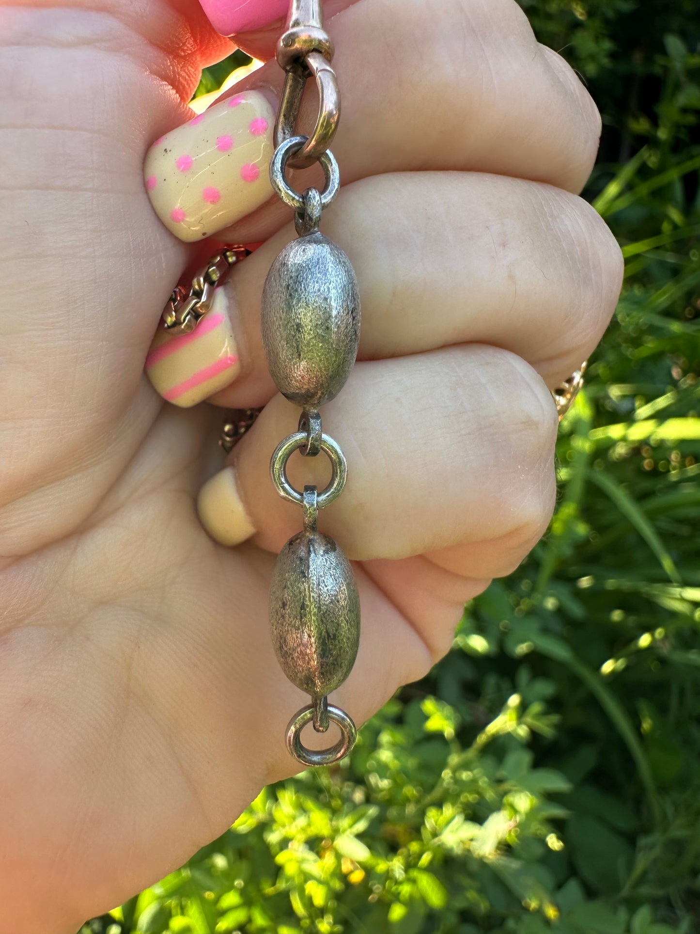 Sterling Silver Double Puffy Oval extender- no clasps