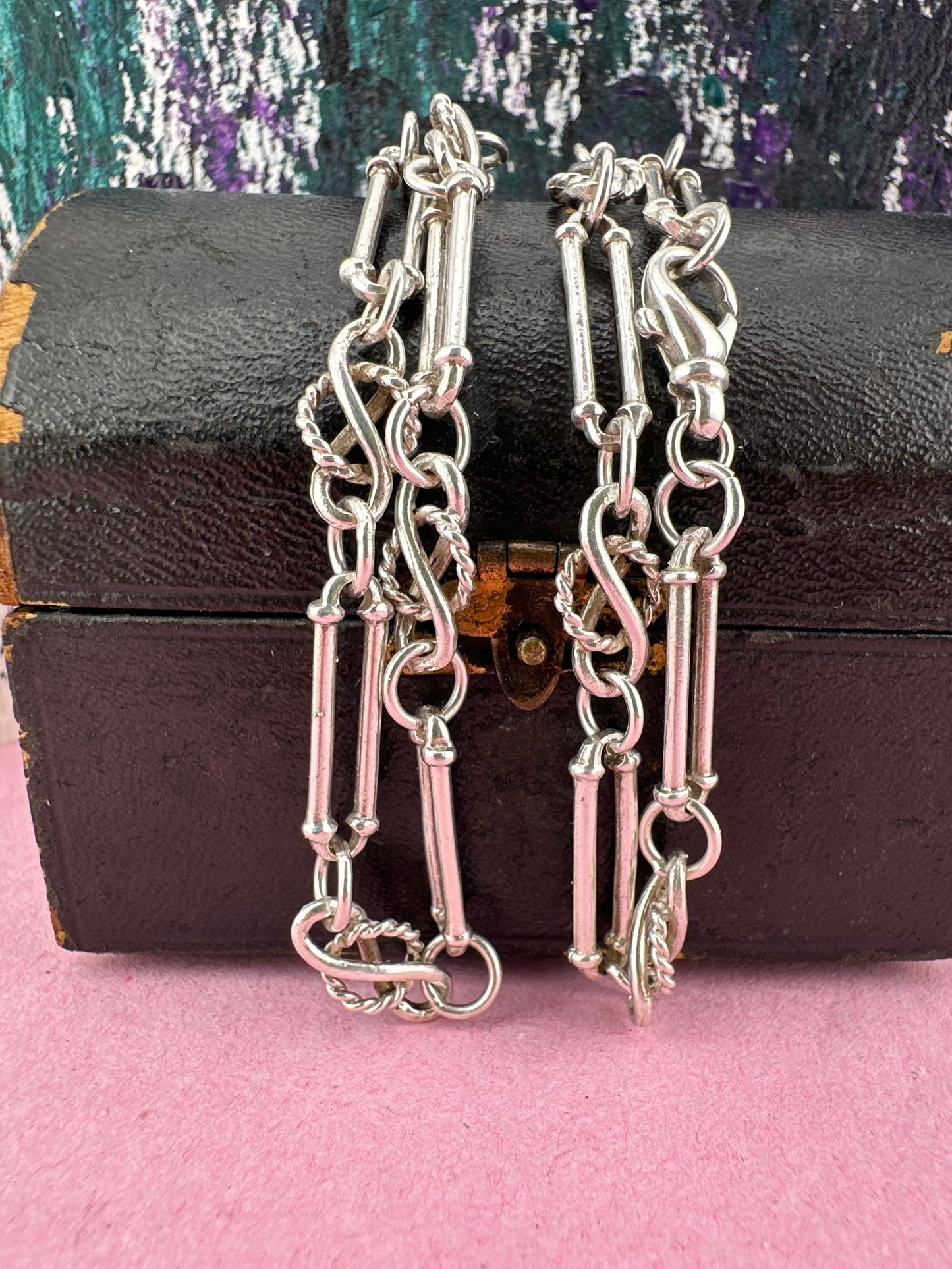 Sterling Silver Trombone with Celtic knot chain