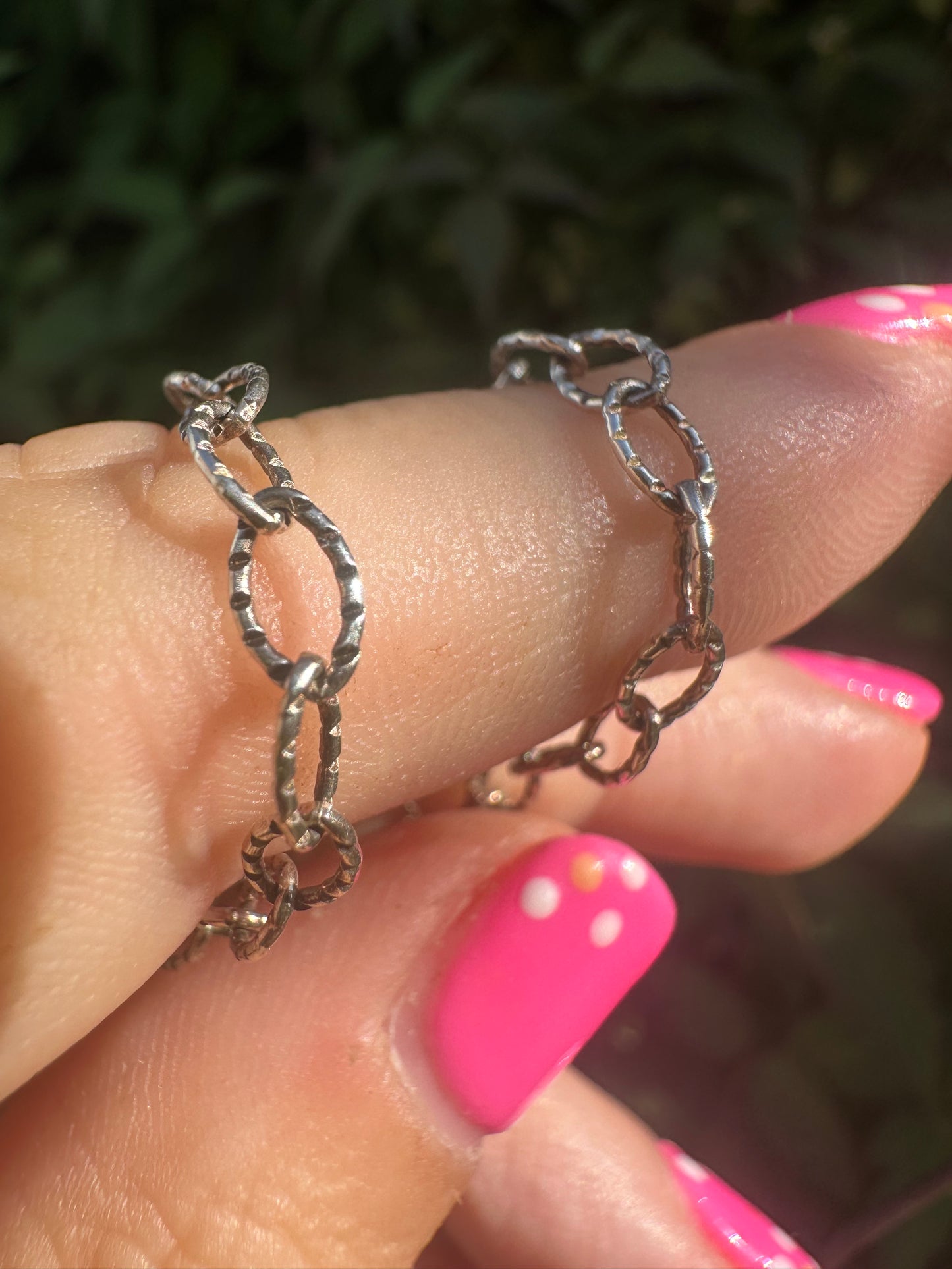 Sterling Silver Textured Oval belcher chain