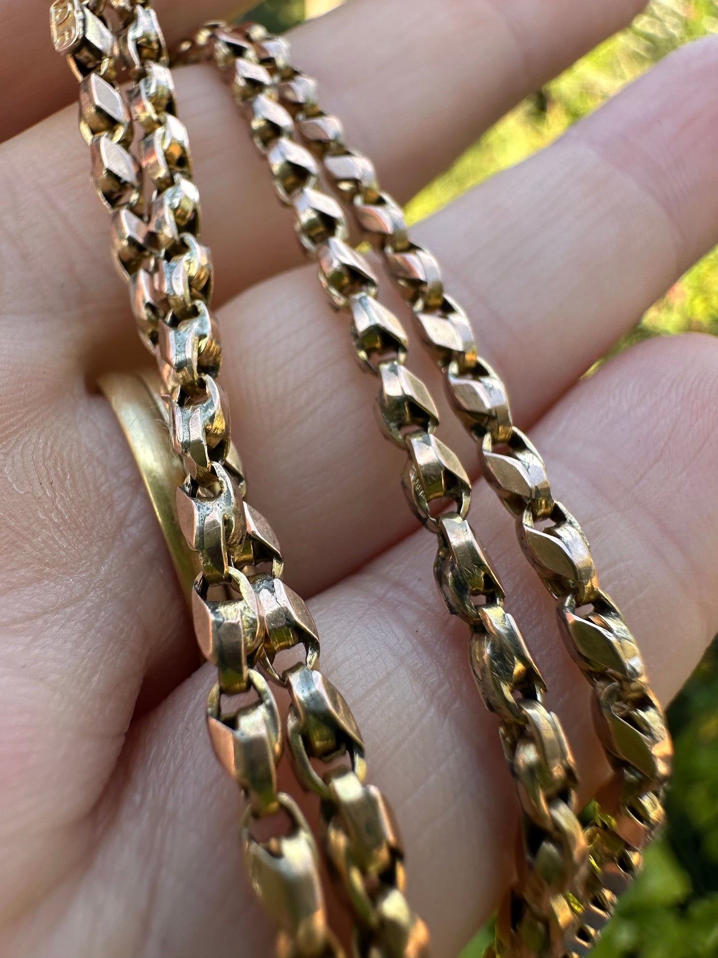 Antique 9ct Rose Gold Tulip chain