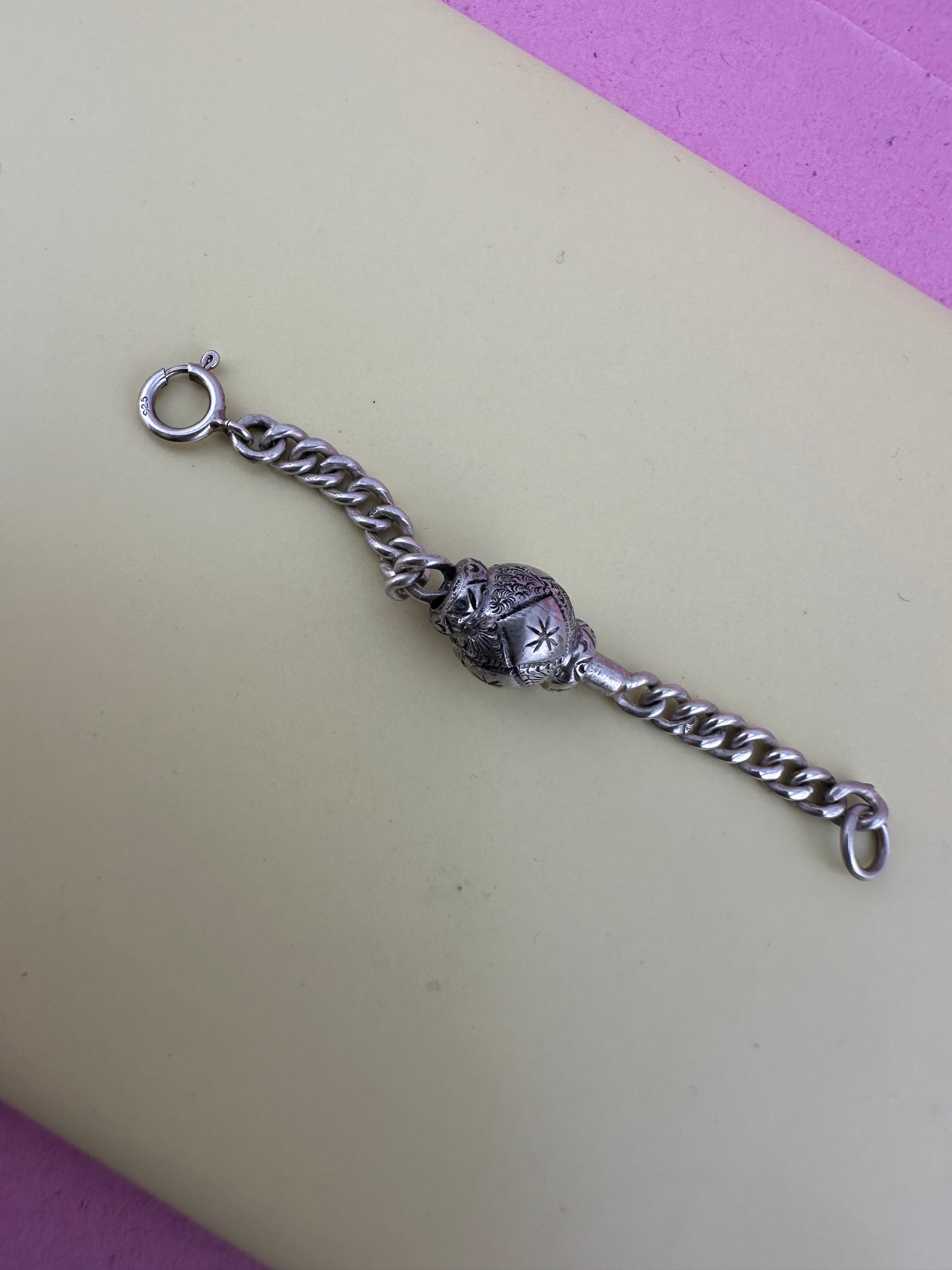 Sterling Silver Spinner Extender with spring ring clasp.