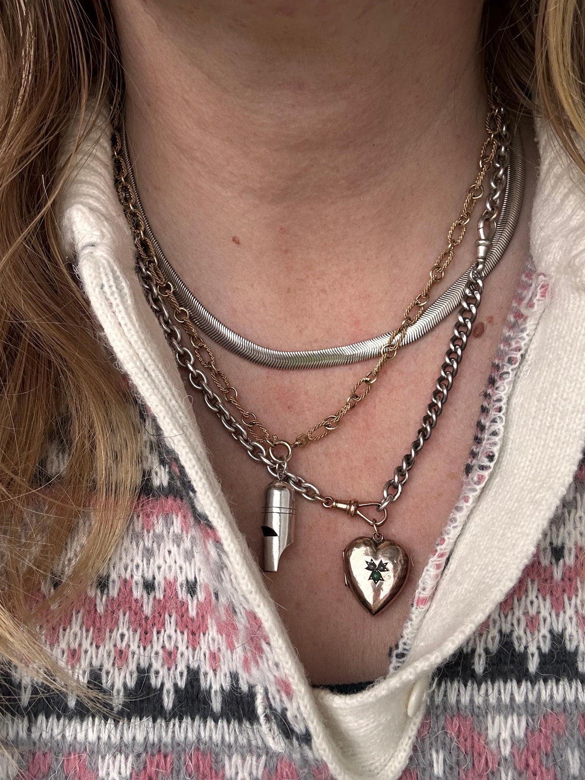 Vintage Sterling Silver Flat Snake/Herringbone chain