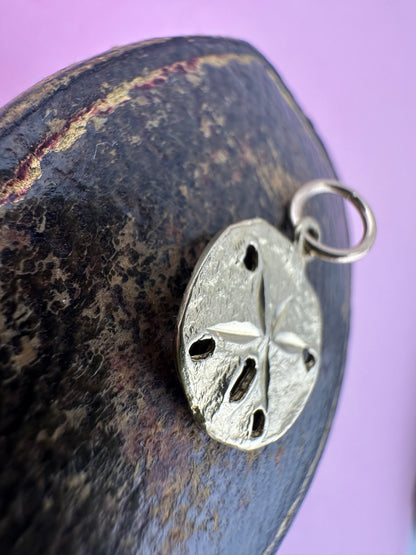 Vintage 14ct Sand Dollar Sea Urchin Charm with 9ct Gold bail.