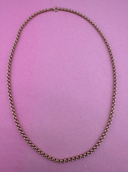 Vintage 9ct Gold puffy Rolo belcher chain