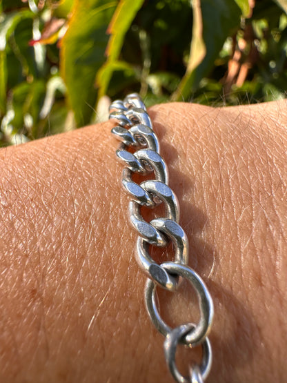 Sterling Silver Curb Bracelet with Bolt Clasp