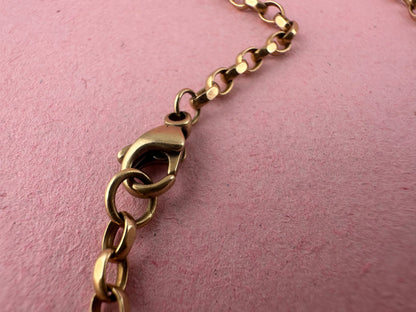 Vintage 9ct Yellow gold Biker Belcher chain