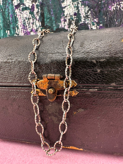 Sterling Silver Textured Oval belcher chain
