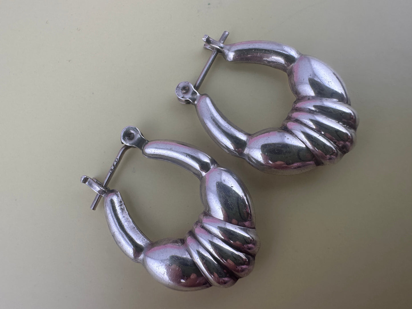 Sterling Silver Puffy Hoops