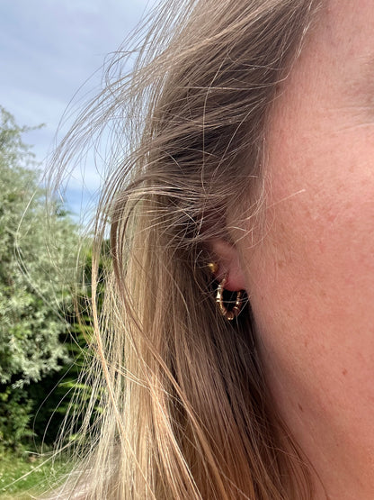 Vintage 9ct Gold UnoAerre Bamboo Hoops