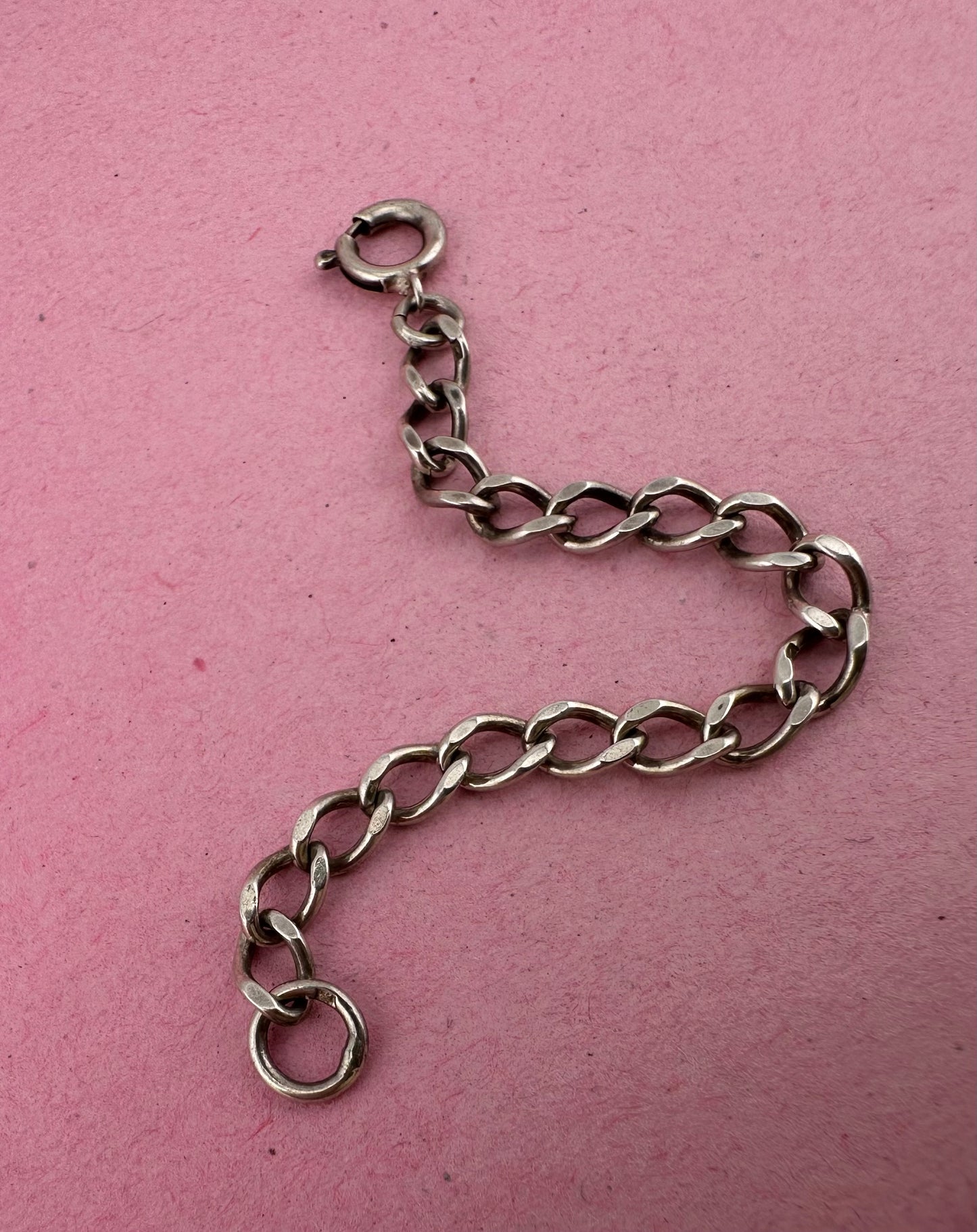 Sterling Silver Flat Curb Extender with Spring Ring clasp
