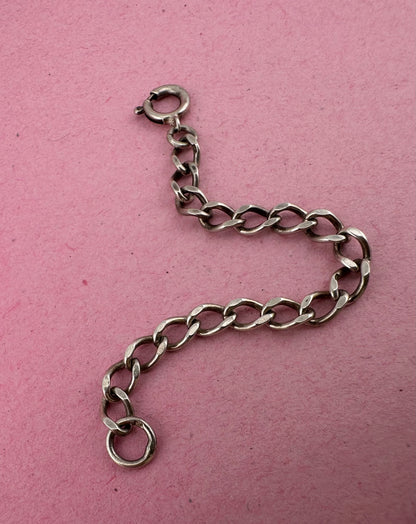 Sterling Silver Flat Curb Extender with Spring Ring clasp