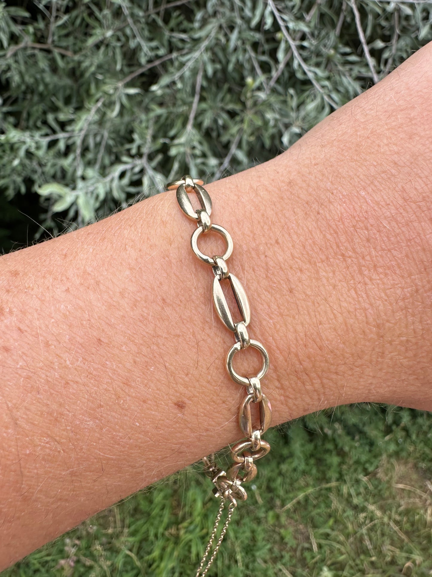 Vintage 9ct Oval and round link bracelet