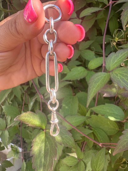 Sterling silver trombone extender with dog clip