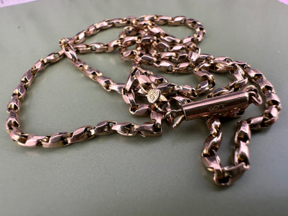 Antique 9ct Rose Gold Tulip Chain