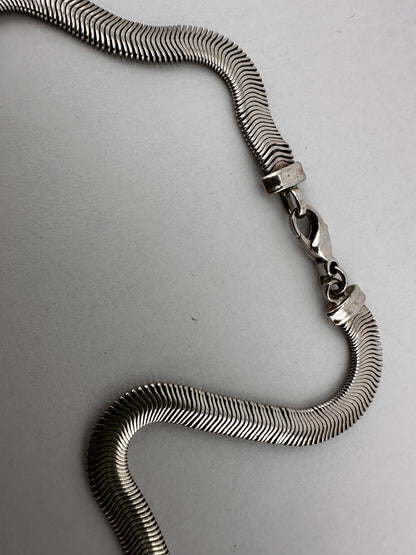 Vintage Sterling Silver Flat Snake/Herringbone chain