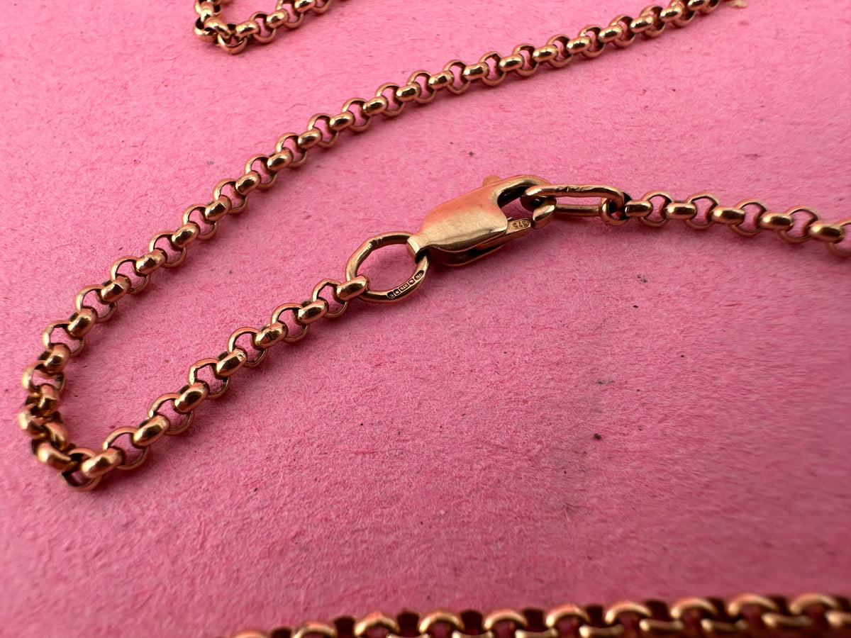 Vintage 9ct Gold long Belcher chain