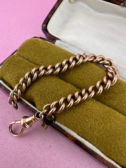 Antique 9ct Rose Gold Graduated Curb extender