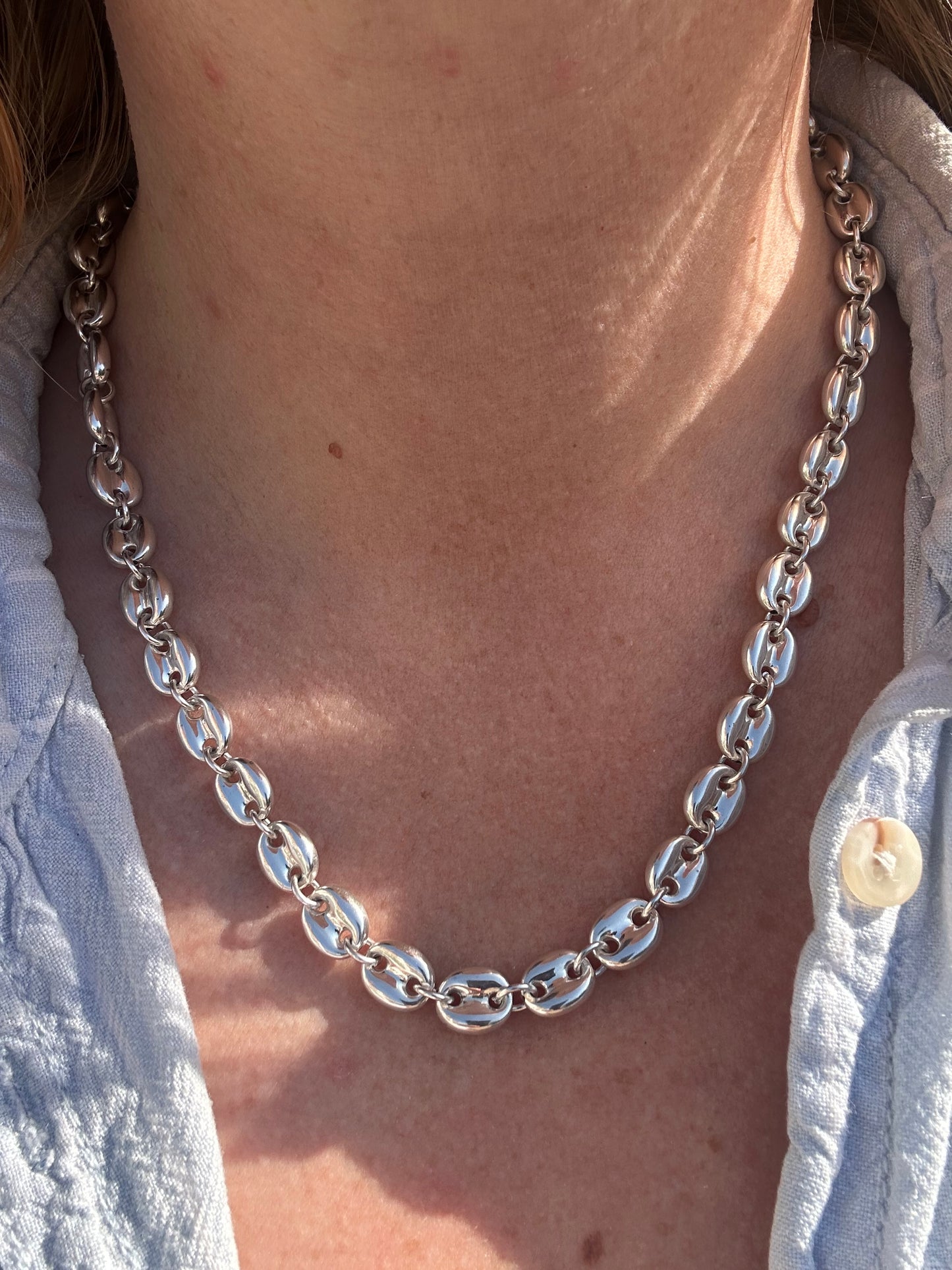 Sterling Silver XL Puffy Mariner Chain