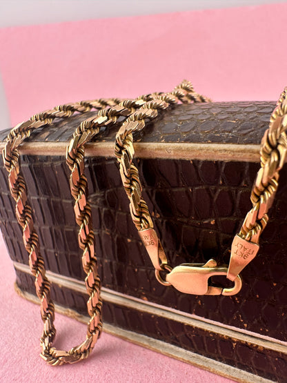 Vintage 9ct Rose Gold Angular Rope chain
