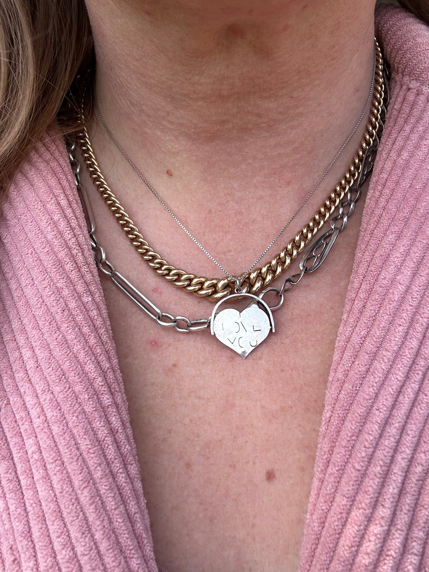 Sterling silver heart shaped ‘I Love you’ spinner