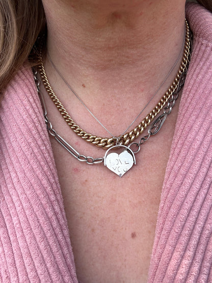Sterling silver heart shaped ‘I Love you’ spinner