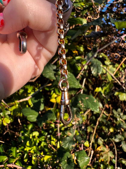 Antique 9ct yellow gold belcher extender with swivel dog clip