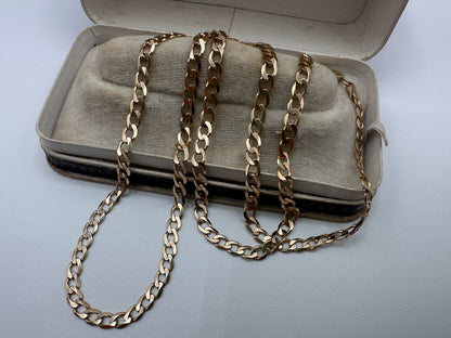 Vintage 9ct Gold Flat Curb chain