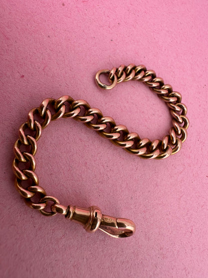 Antique 9ct Rose Gold Graduated Curb extender