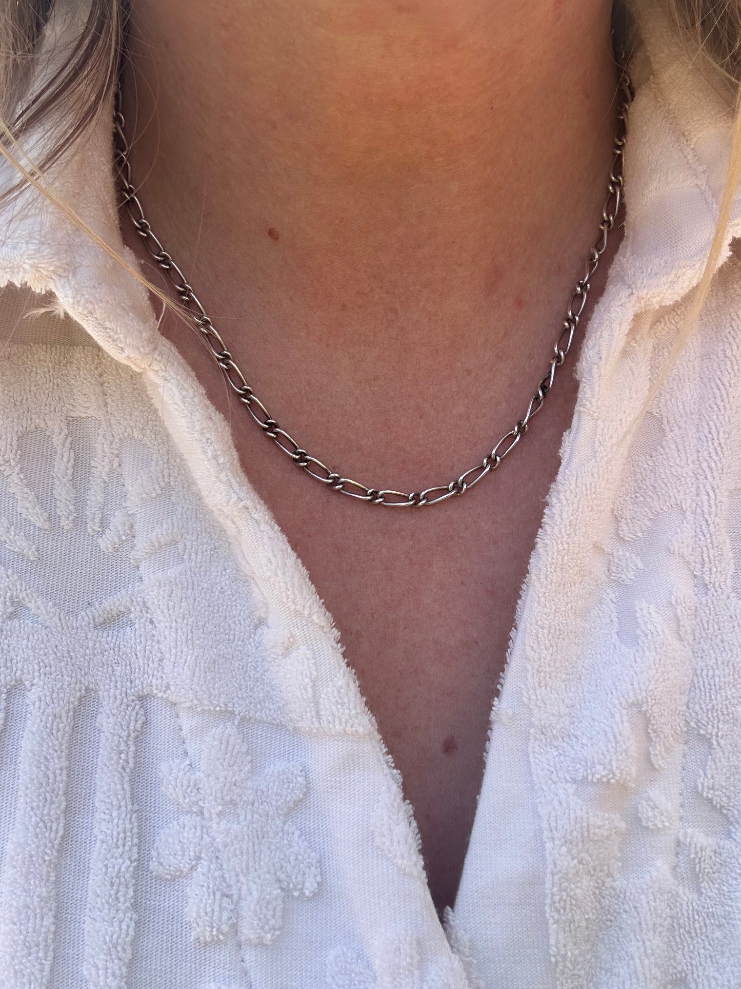 Sterling Silver Long and Short Curb chain