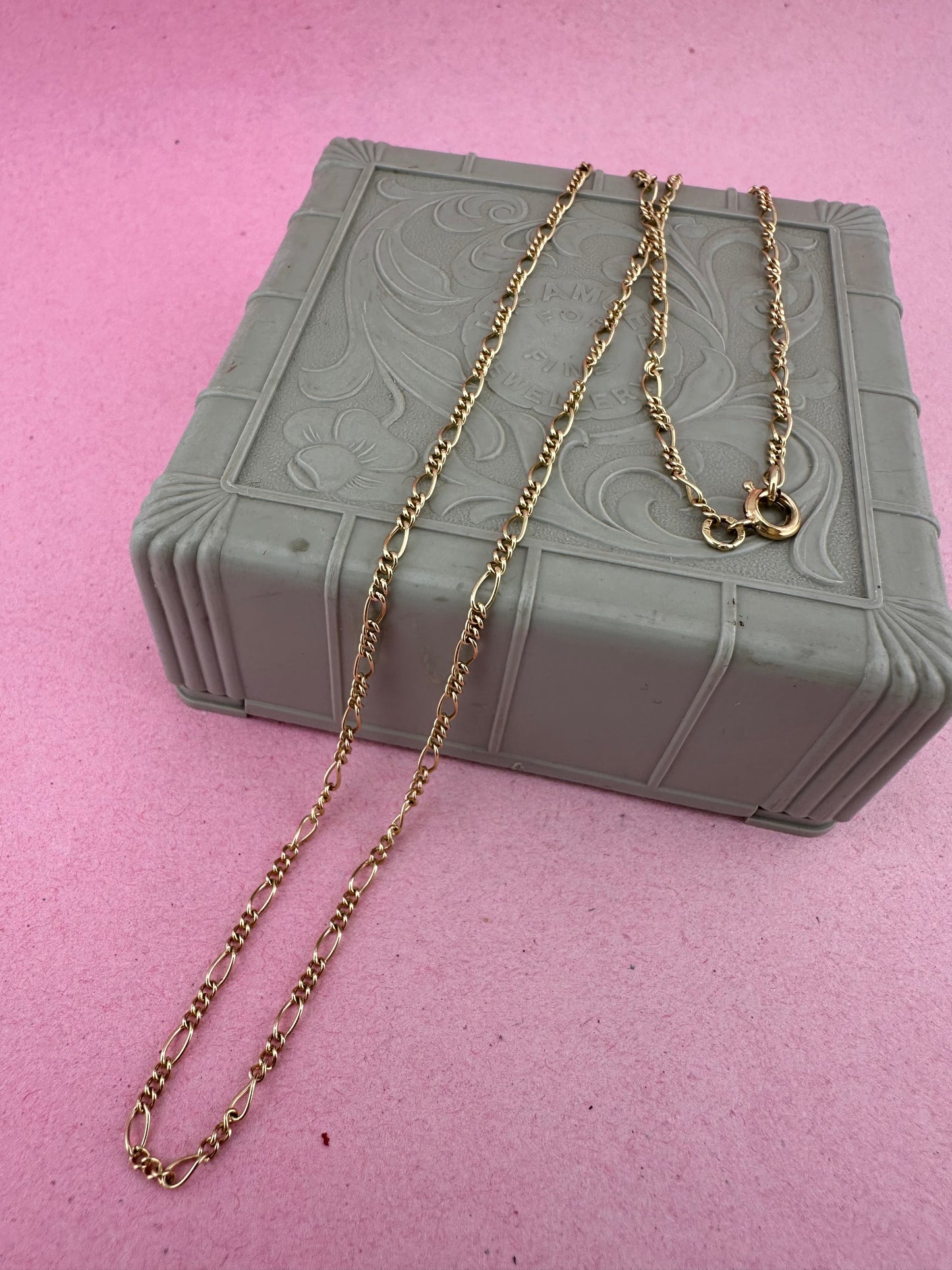 Vintage 9ct Yellow Gold mini Figaro chain