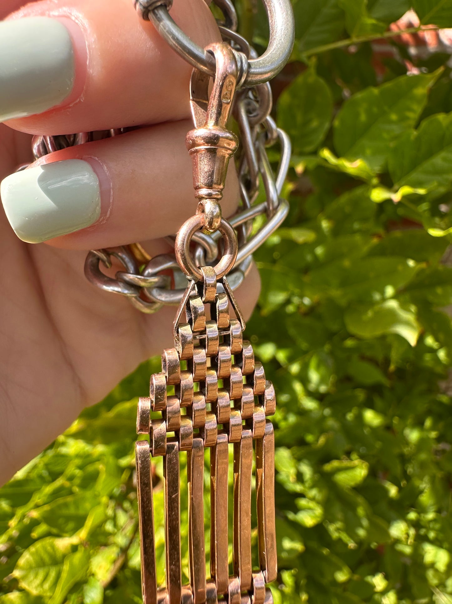 9ct Rose Gold Gate Extender with dogclip