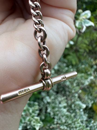 Antique 9ct Gold Swivel T-Bar on a chain