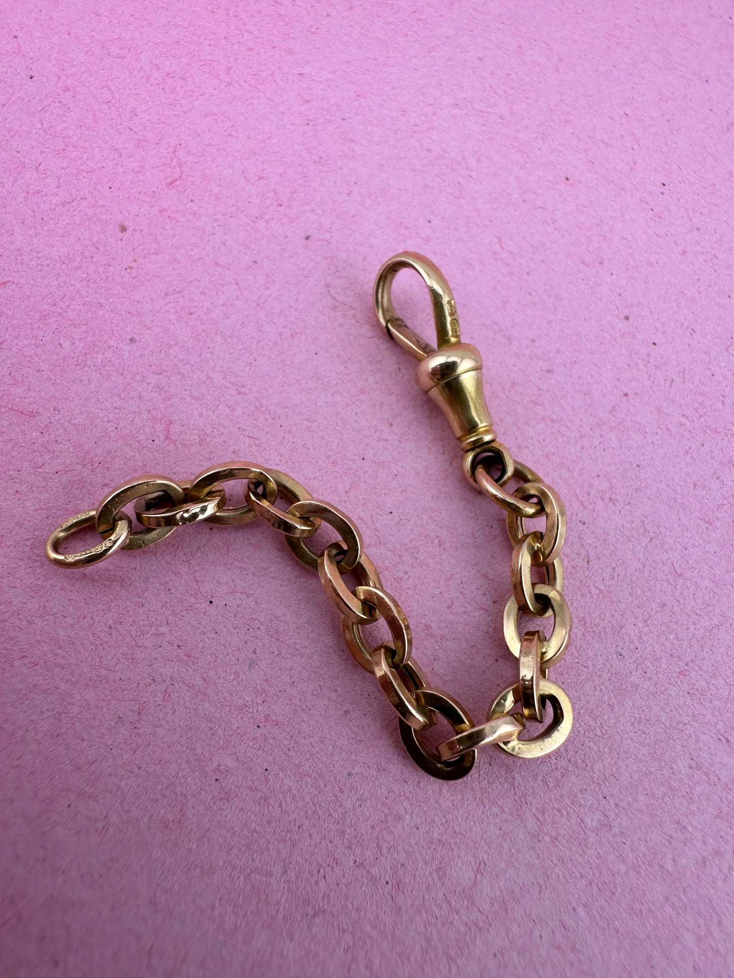 Vintage 18ct Gold Cable Extender with Antique 18ct gold Dog clip