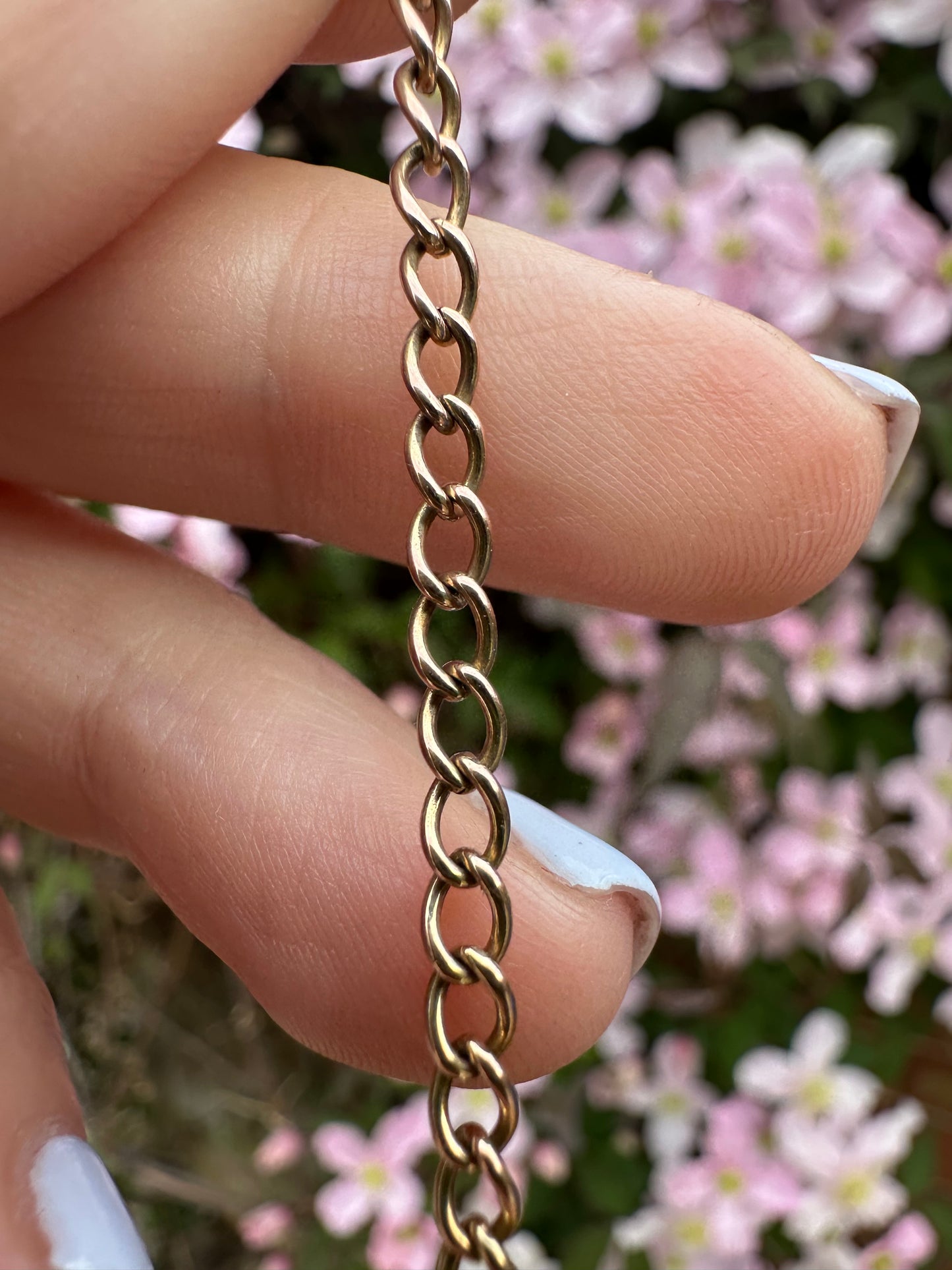 Antique 9ct Rose Gold Curb extender- no clasps