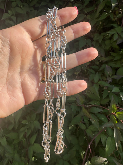 Sterling Silver Trombone with Celtic knot chain