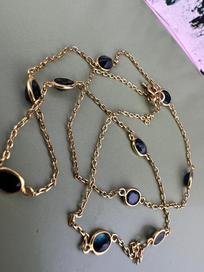 18ct Sapphire Station chain