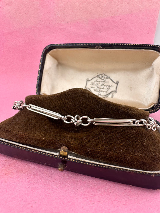 Vintage Sterling silver double trombone bracelet