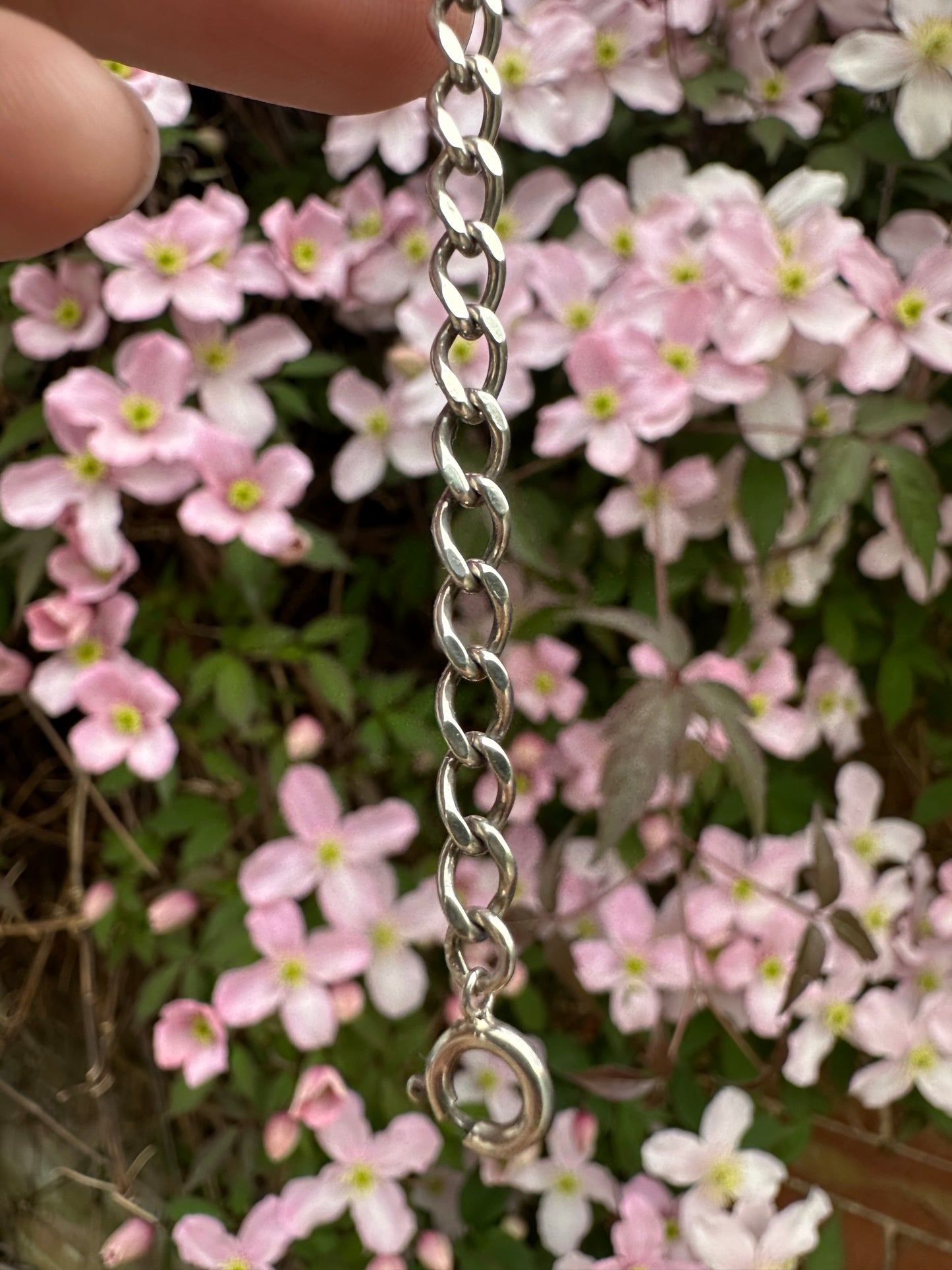 Sterling Silver Flat Curb Extender with Spring Ring clasp