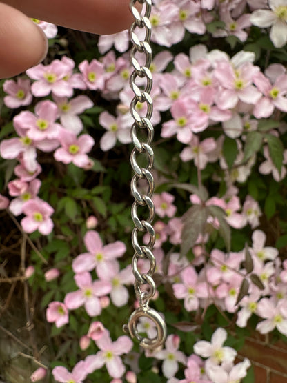 Sterling Silver Flat Curb Extender with Spring Ring clasp