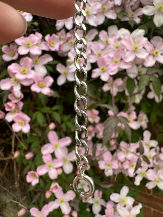 Sterling Silver Flat Curb Extender with Spring Ring clasp