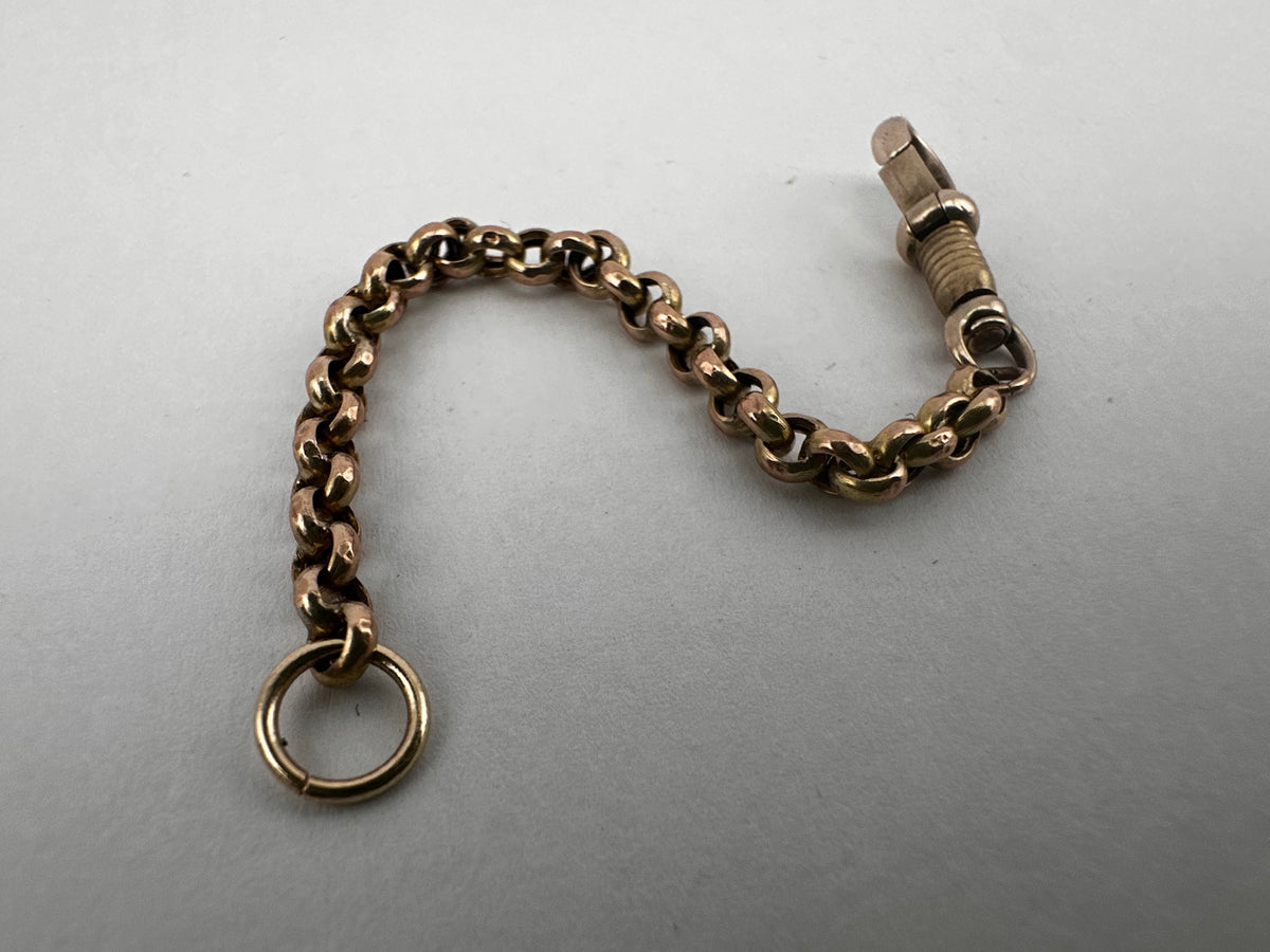 Antique 9ct Gold Belcher extender with swivel dog clip