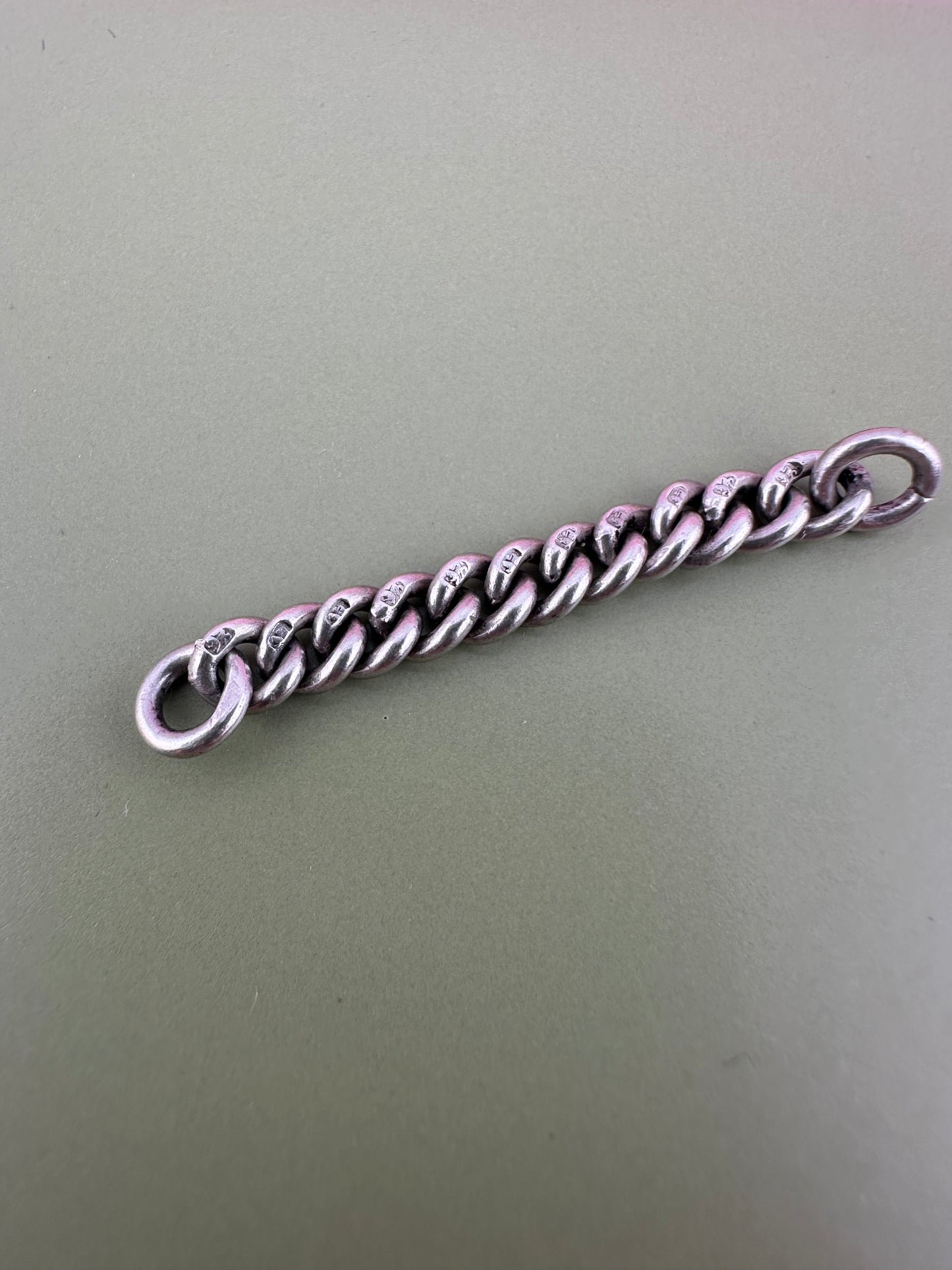 Antique Sterling silver curb extender- no clasps