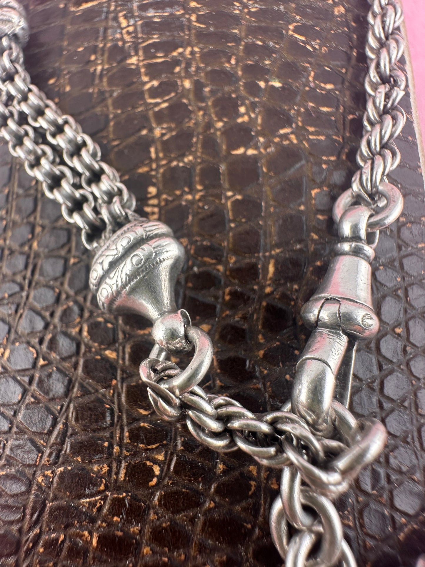 Sterling Silver rope & ribbed belcher Albertina bracelet