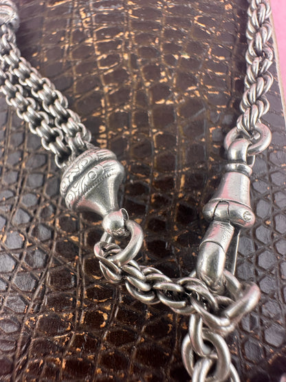 Sterling Silver rope & ribbed belcher Albertina bracelet