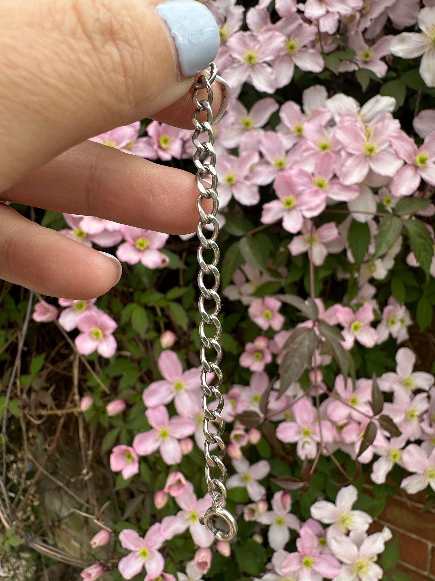 Sterling Silver Flat Curb Extender with Spring Ring clasp