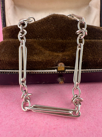 Vintage Sterling silver double trombone bracelet
