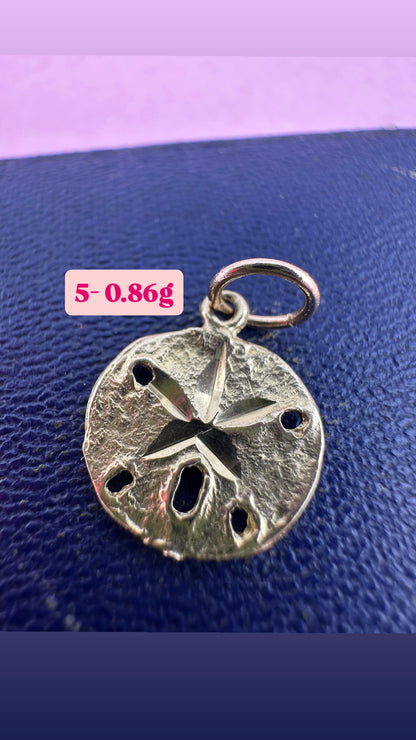 Vintage 14ct Sand Dollar Sea Urchin Charm with 9ct Gold bail.