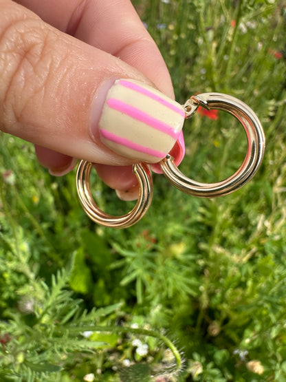 Vintage 14ct gold Round twist hoops
