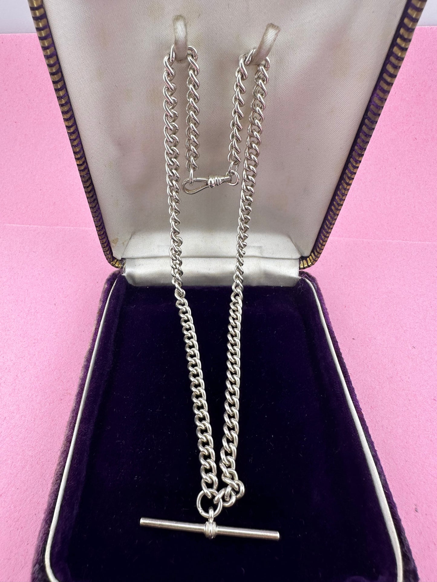 Vintage Sterling Silver Albert Chain